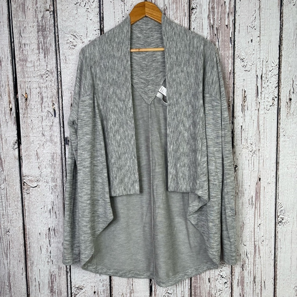 Athleta Nirvana Wear Two Ways Cardigan Wrap Sweater Medium TALL MT Marled Gray
